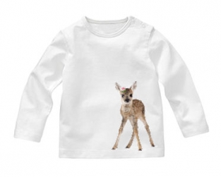 T-shirt met strijkapplicatie hertje